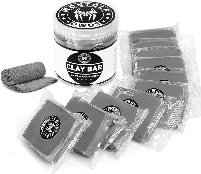 Wontolf 10 Pack Clay Bars Auto Detailing Premium Grade Magic Clay Bar Kit Car Detailing Kit with Washing and Adsorption Capacity for Car Detailing Car Wash Clean 10x50g Gray - Image 1